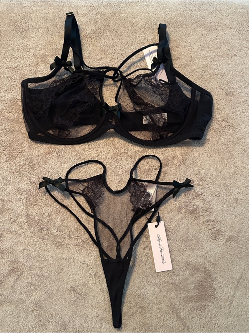 Agent Provocateur Black Sheer Lace Underwire Bra